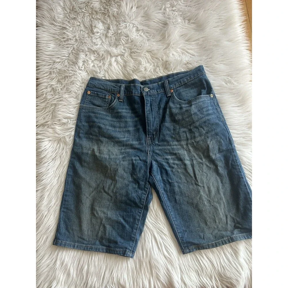Levi's 569 Shorts Mens 34 Denim Loose Fit Medium Wash 11